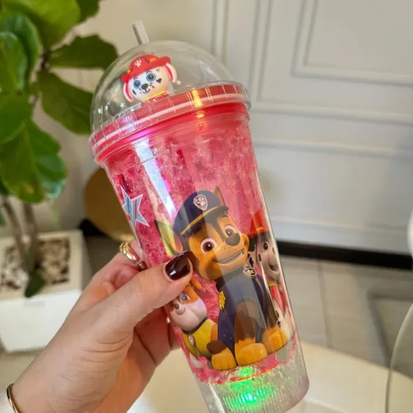 Vaso Luminoso Paw Patrol con Pitillo y Escarcha LED - Imagen 4